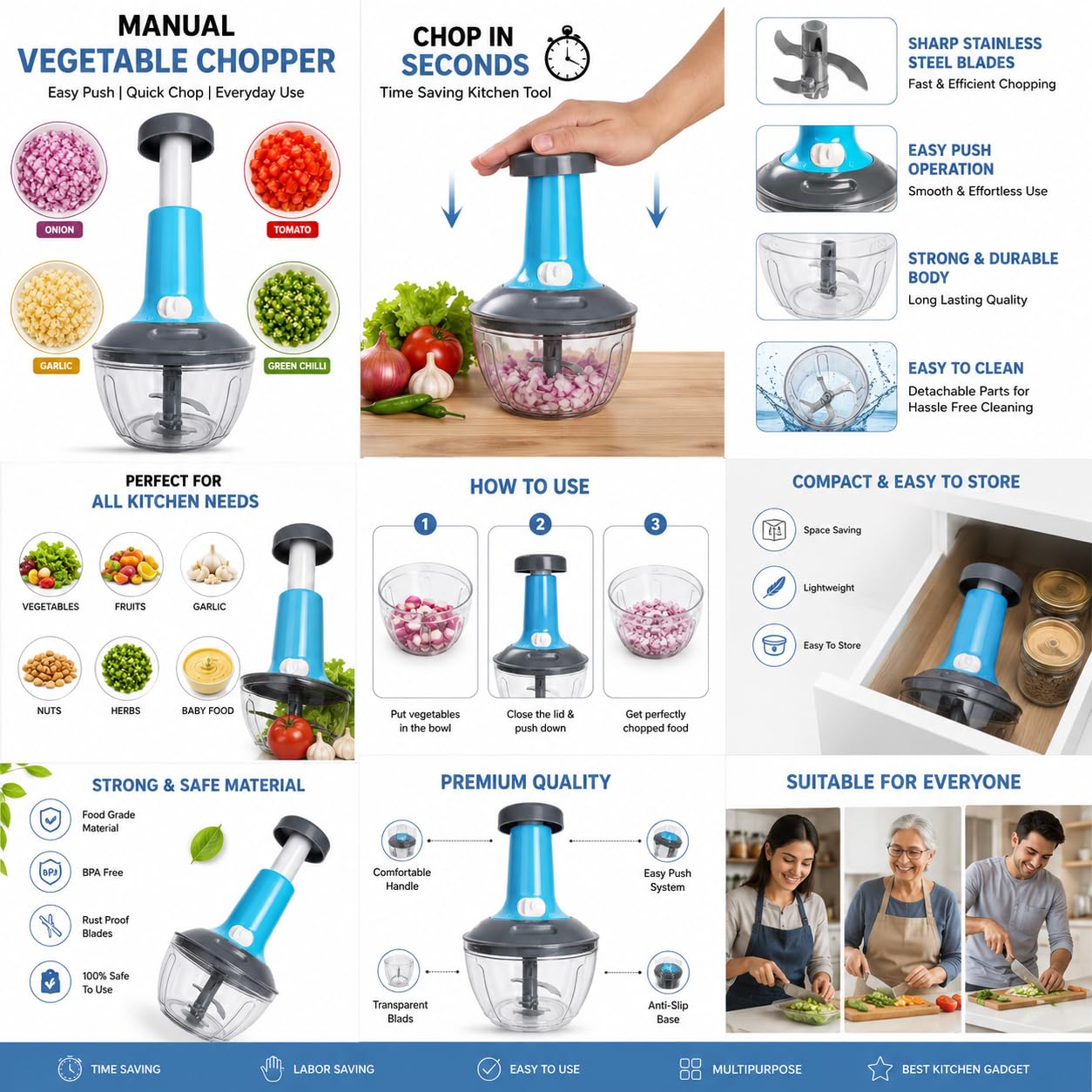 Hand Press Vegetable Chopper